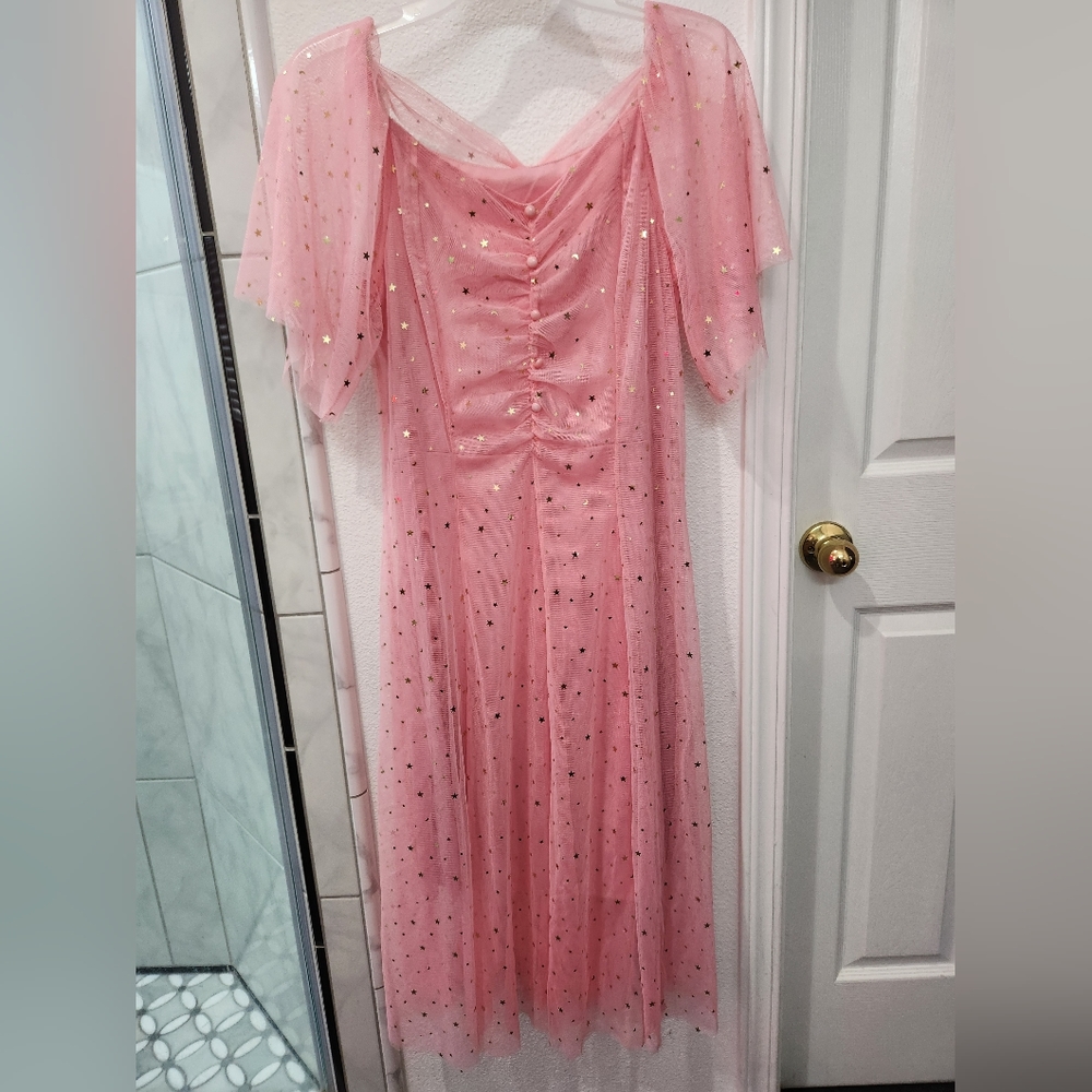 NWT pink and gold star dress